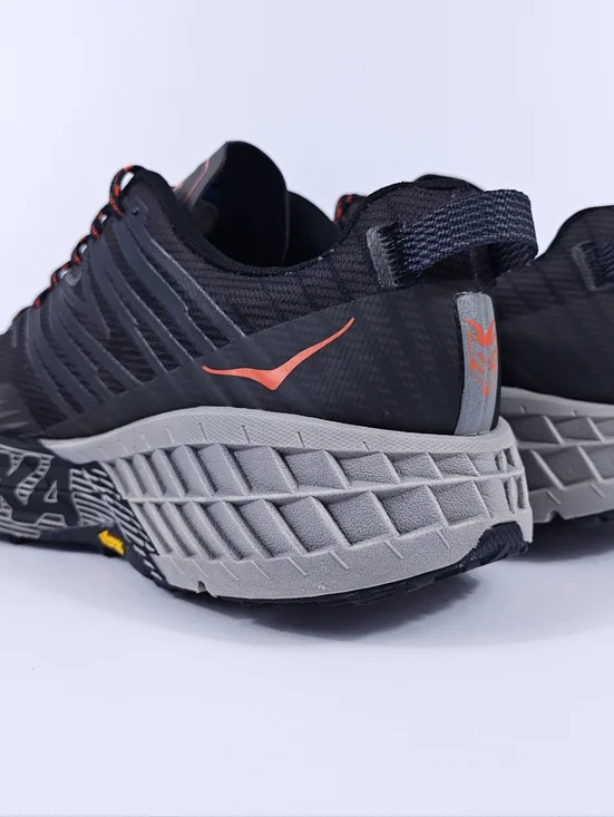 Hoka Speedgoat 4 Mens 11 Trail Hiking Running Shoes Vibram Cushioned Black - Picture 5 of 16